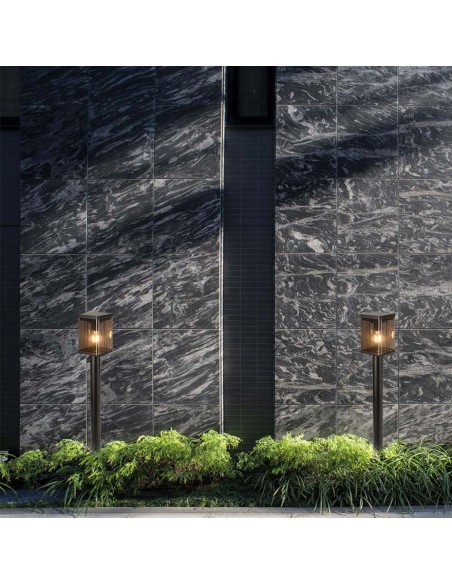 23009-Piantana Solare LED da Giardino  con Sensore di Movimento a Microonde Colore Nero  IP-6