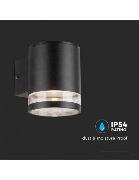 Lampada LED da Giardino Cilindrica con Pannello Solare 1W Corpo Nero 121*90*112.5mm 3000K IP54