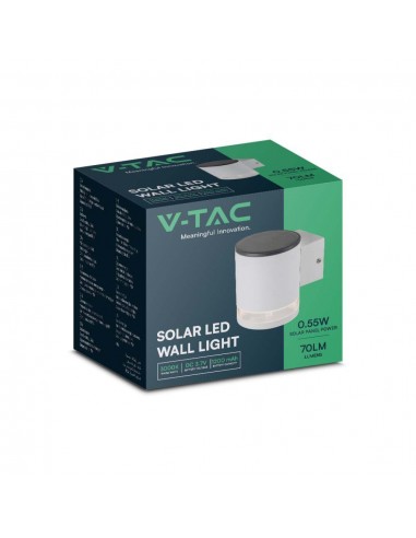 23013-Lampada LED da Giardino Cilindrica con Pannello solare  Corpo Bianco xxmm  IP-2