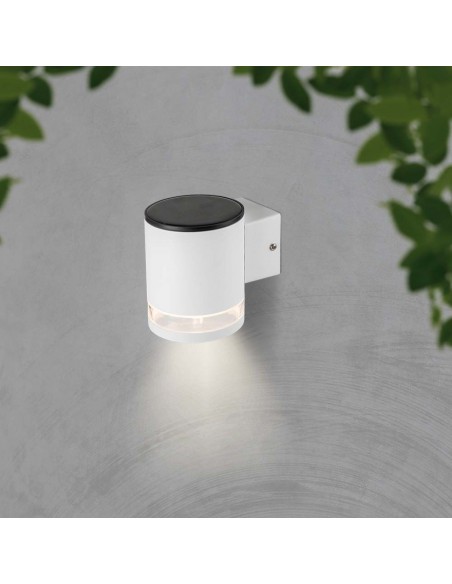 23013-Lampada LED da Giardino Cilindrica con Pannello solare  Corpo Bianco xxmm  IP-4