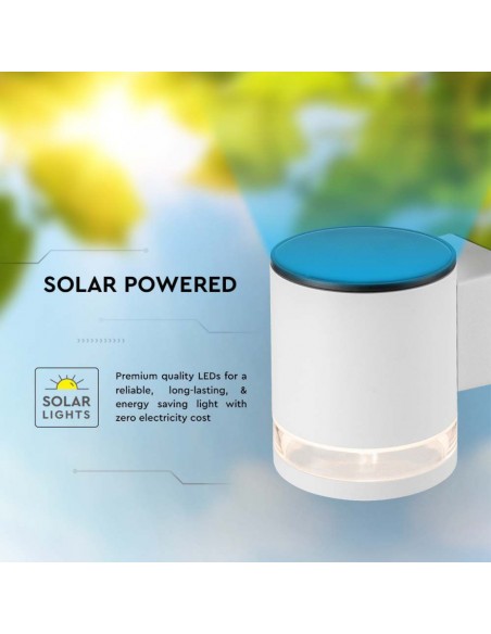 23013-Lampada LED da Giardino Cilindrica con Pannello solare  Corpo Bianco xxmm  IP-7