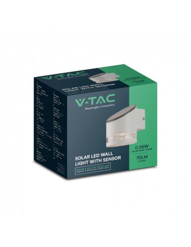 23014-Lampada LED da Giardino Cilindrica con Pannello solare e Sensore  Corpo Bianco xxmm  IP-2