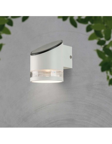 23014-Lampada LED da Giardino Cilindrica con Pannello solare e Sensore  Corpo Bianco xxmm  IP-4