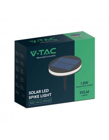 23015-Piantana Solare LED da Giardino  con Picchetto Colore Nero e Nero  IP-2