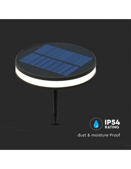 23015-Piantana Solare LED da Giardino  con Picchetto Colore Nero e Nero  IP-7