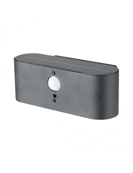 23017-Lampada LED da Muro  Con Pannello Solare e Sensore PIR Colore Nero  IP-5