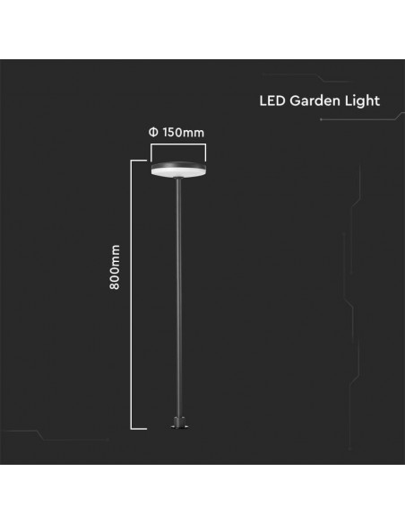 23021-Lampada LED da Giardino  con Picchetto a con Doppio Fissaggio a Terra Colore Antracite dxhcm  -3