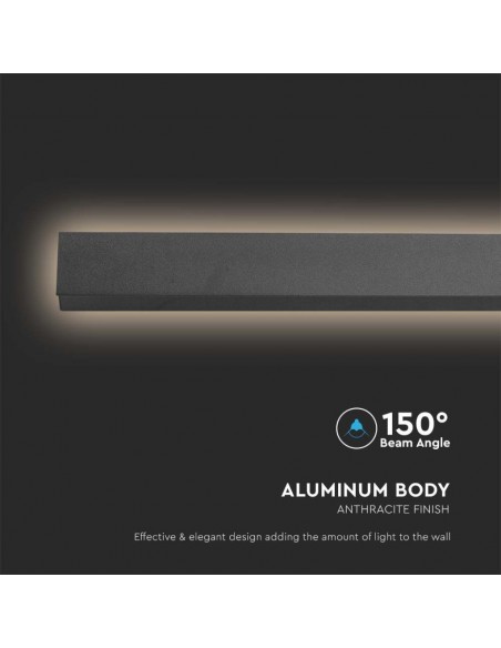 23022-Lampada LED da Muro Rettangolare   Colore Nero  -7
