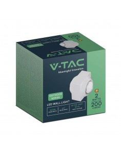 23029-Applique LED da Muro  Doppio Fascio Luminoso Corpo Bianco  IP-1 2