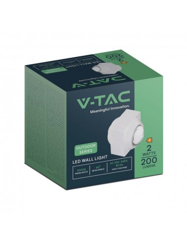 23029-Applique LED da Muro  Doppio Fascio Luminoso Corpo Bianco  IP-2