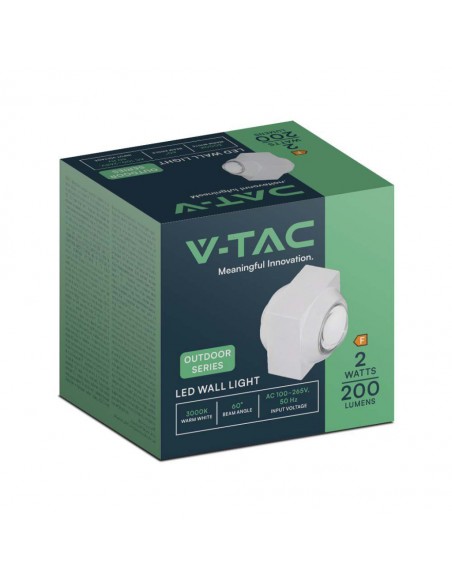 23029-Applique LED da Muro  Doppio Fascio Luminoso Corpo Bianco  IP-2