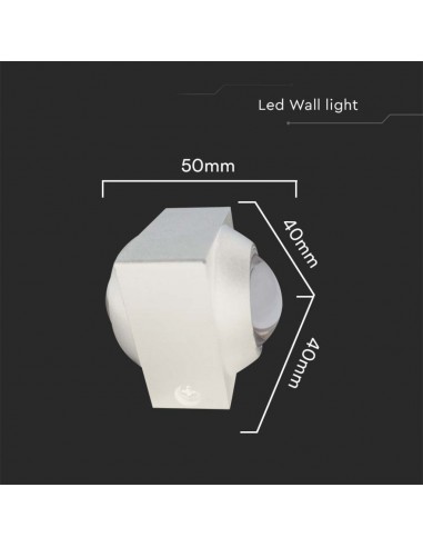 23029-Applique LED da Muro  Doppio Fascio Luminoso Corpo Bianco  IP-3