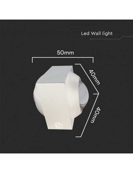 23029-Applique LED da Muro  Doppio Fascio Luminoso Corpo Bianco  IP-3
