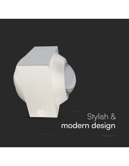 23029-Applique LED da Muro  Doppio Fascio Luminoso Corpo Bianco  IP-6