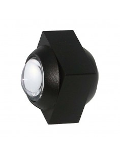 23030-Applique LED da Muro  Doppio Fascio Luminoso Corpo Nero  IP-1