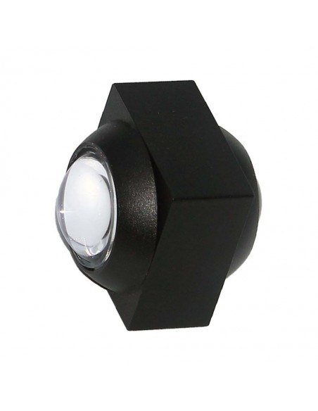 23030-Applique LED da Muro  Doppio Fascio Luminoso Corpo Nero  IP-1