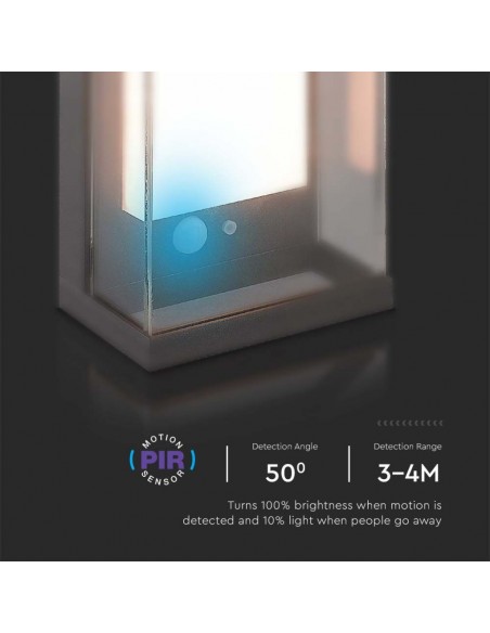 Lampada da parete da giardino 1W 3000K Grigio scuro IP65