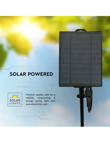 23034-Catenaria m per  lampadine LED ST a Filamento Con Pannello Solare Colore Nero  IP-6