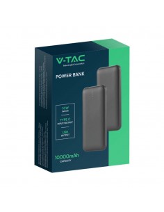 23036-Power Bank Slim mAh Carica Veloce  con Dual USB e Type-C Colore Nero-1 2
