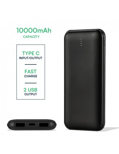 23036-Power Bank Slim mAh Carica Veloce  con Dual USB e Type-C Colore Nero-5