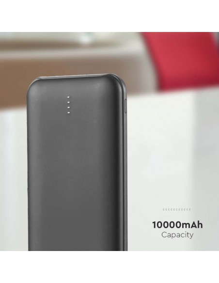 Power Bank Slim 10.000mAh Carica Veloce 10W con Dual USB e Type-C Nero