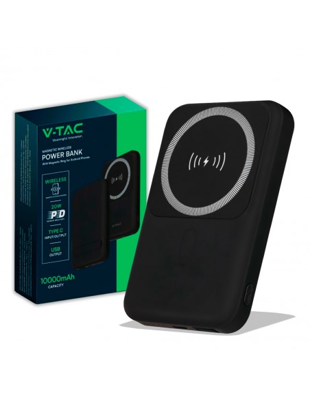 23038-Power Bank  mAh MagSafe Ultra Sottile Magnetico con Ricarica Wireless Colore Nero-1