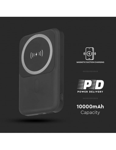 23038-Power Bank  mAh MagSafe Ultra Sottile Magnetico con Ricarica Wireless Colore Nero-7
