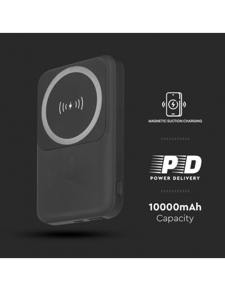 23038-Power Bank  mAh MagSafe Ultra Sottile Magnetico con Ricarica Wireless Colore Nero-7