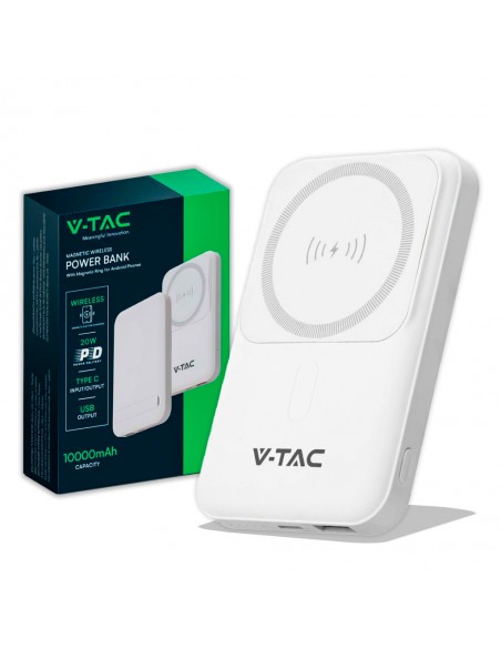 23039-Power Bank  mAh MagSafe Ultra Sottile Magnetico con Ricarica Wireless Colore Bianco-1