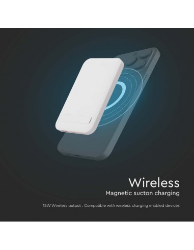 23039-Power Bank  mAh MagSafe Ultra Sottile Magnetico con Ricarica Wireless Colore Bianco-7