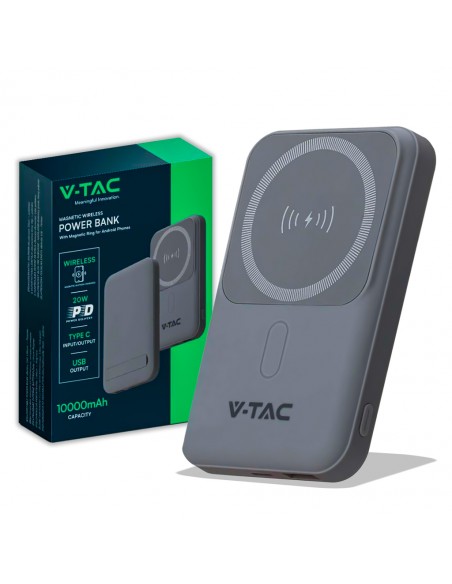 23040-Power Bank  mAh MagSafe Ultra Sottile Magnetico con Ricarica Wireless Colore Grigio-1