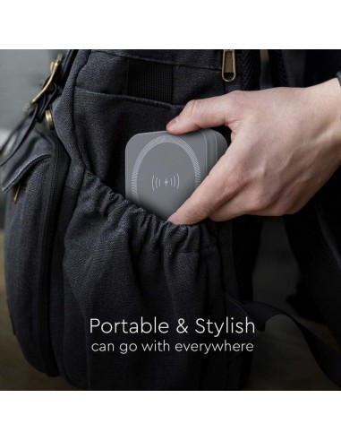 23040-Power Bank  mAh MagSafe Ultra Sottile Magnetico con Ricarica Wireless Colore Grigio-7