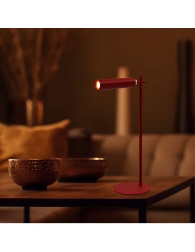 23043-Lampada LED da Tavolo Magnetica  Colore Rosso Ricaricabile con USB C Touch Dimmerabile -5