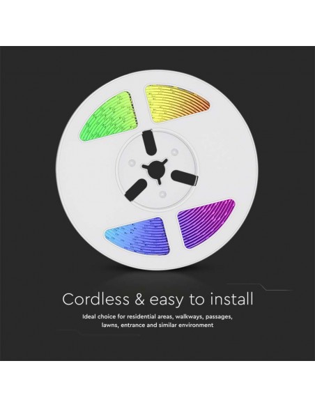 23046-Kit Strip LED SMD con Pannello Solare /m RGB -7