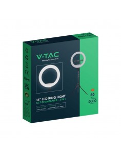 23047-Lampada ad Anello  cm per Selfie e Riprese Video con Treppiede Regolabile cm incluso Telecomando e  Supporti per Telefono  2