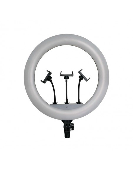 23047-Lampada ad Anello  cm per Selfie e Riprese Video con Treppiede Regolabile cm incluso Telecomando e  Supporti per Telefono 