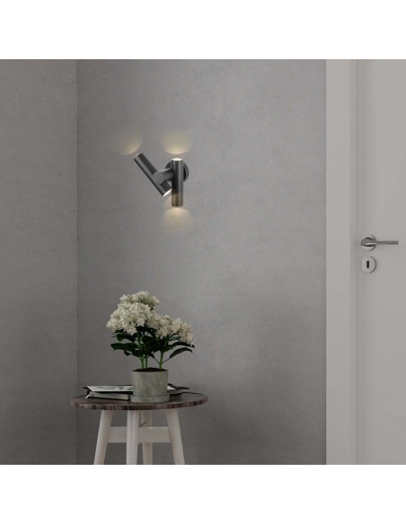 23049-xFaretti LED Da Muro  con Doppio Fascio Luminoso Regolabile a  Colore Nero  IP-4