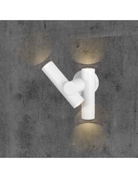 23050-xFaretti LED Da Muro  con Doppio Fascio Luminoso Regolabile a  Colore Bianco  IP-5