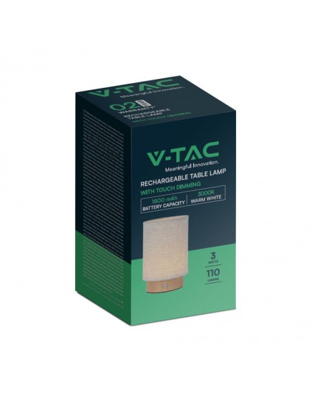 23090-Lampada LED da Tavolo  xmm Colore Beige Ricaricabile con USB C Touch Dimmerabile -2