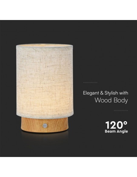 23090-Lampada LED da Tavolo  xmm Colore Beige Ricaricabile con USB C Touch Dimmerabile -6