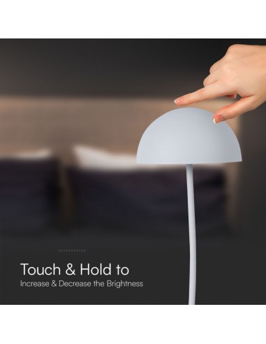 23092-Lampada LED da Tavolo  Colore Bianco ricaricabile con USB C Touch Dimmerabile -7