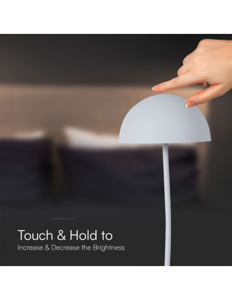 23092-Lampada LED da Tavolo  Colore Bianco ricaricabile con USB C Touch Dimmerabile -7