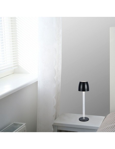 23094-Lampada LED da Tavolo  Colore Nero e Trasparente Ricaricabile con USB C Touch Dimmerabile -5