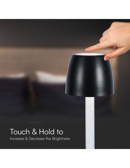 23094-Lampada LED da Tavolo  Colore Nero e Trasparente Ricaricabile con USB C Touch Dimmerabile -7