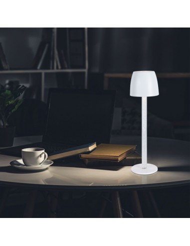 23095-Lampada LED da Tavolo  Colore Bianco e Trasparente Ricaricabile con USB C Touch Dimmerabile -4