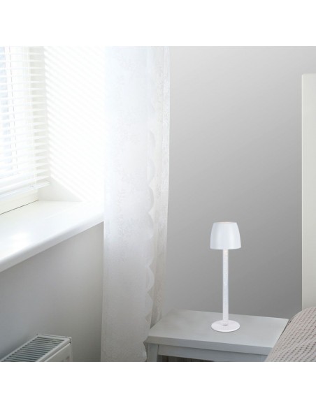 23095-Lampada LED da Tavolo  Colore Bianco e Trasparente Ricaricabile con USB C Touch Dimmerabile -5