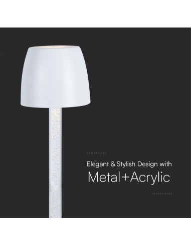 23095-Lampada LED da Tavolo  Colore Bianco e Trasparente Ricaricabile con USB C Touch Dimmerabile -6