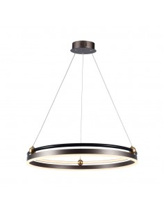 23097-Lampadario LED a Sospensione Circolare  in Metallo Colore Caffè d cm h cm -1