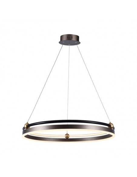 23097-Lampadario LED a Sospensione Circolare  in Metallo Colore Caffè d cm h cm -1