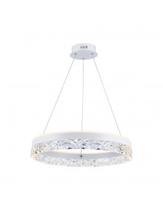 23099-Lampadario LED a Sospensione Circolare  in Metallo Colore Bianco  -1